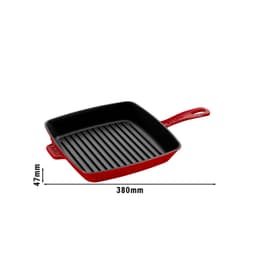 STAUB | GRILL PANS - American Grill - 260x260mm - Gusseisen - Kirsch-Rot