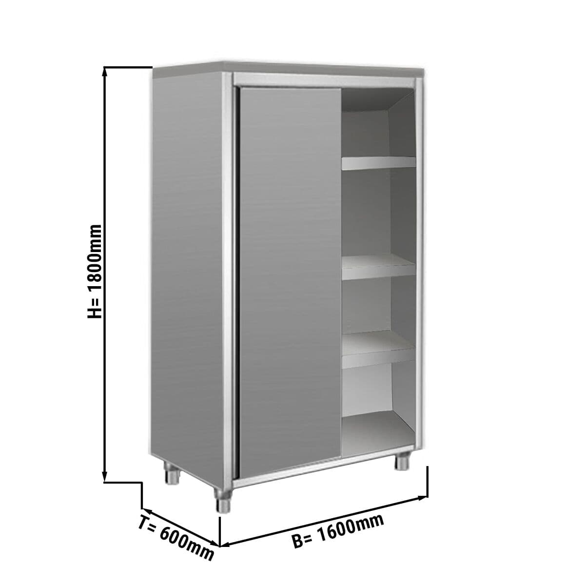 Geschirrschrank ECO - 1600x600mm - 2 Schiebetüren - Höhe: 1800mm