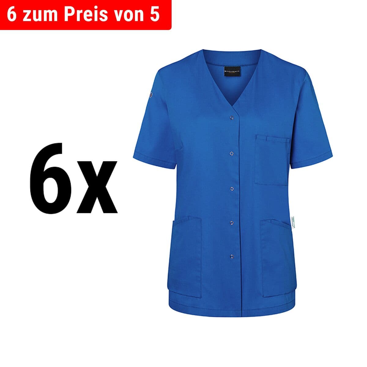 (6 pieces) Karlowsky - Short Sleeve Women's Jacket Essential - Royal Blue - Size: 36