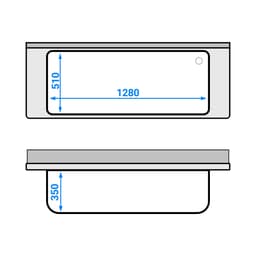 Mycí stůl ECO - 1600x600mm - se spodní policí a 1 dřezem