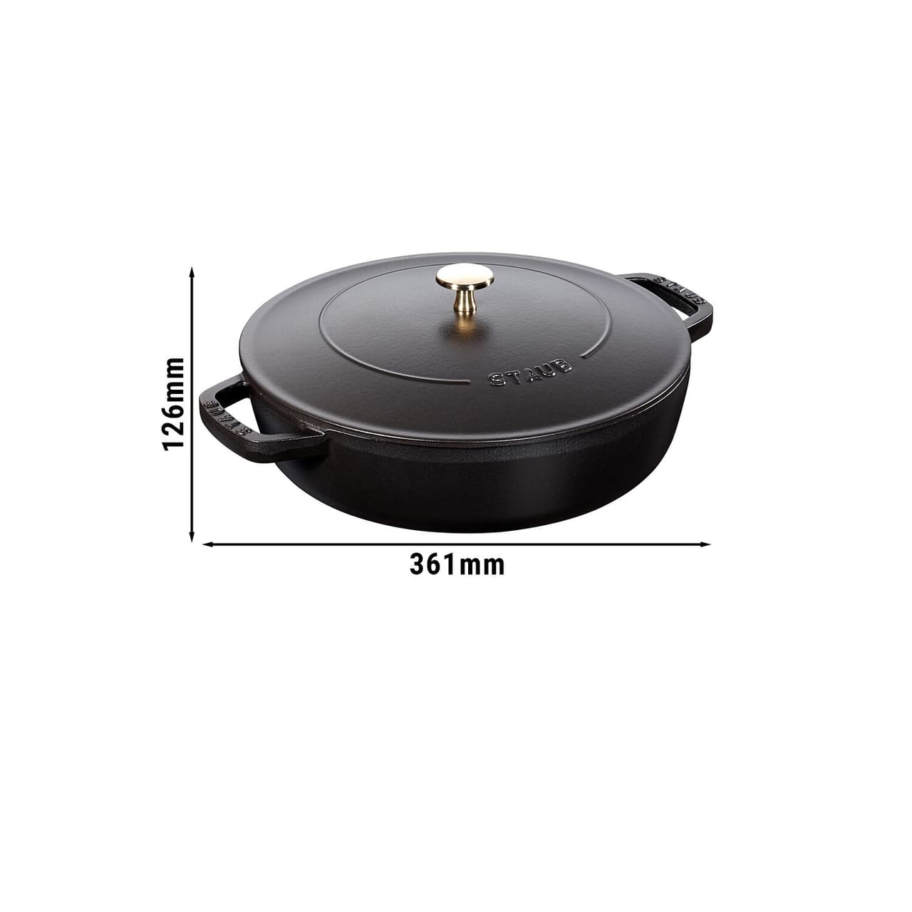 STAUB | BRAISERS - Pečicí hrnec s kapkovitou strukturou Chistera - 280 mm - litina - černý