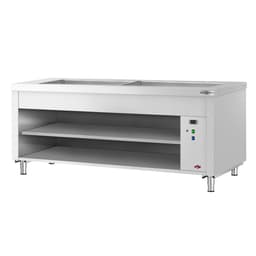 Bufetový pult KOPENHAGEN - 2310 mm - s Bain Marie - s LED osvětlením - pro 6x GN 1/1 - nerezová ocel