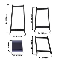 (3 pieces) side/coffee table set - foldable height- 70, 90 & 120 cm