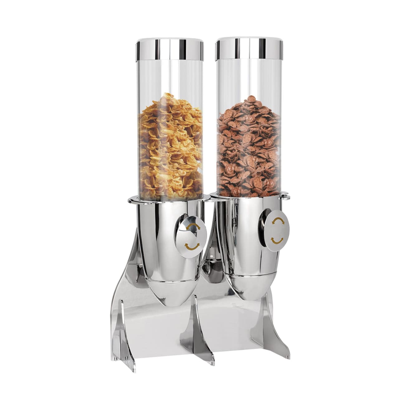 Muesli & cornflakes dispenser - double- Ø 115mm - Chrome- revolving dispenser