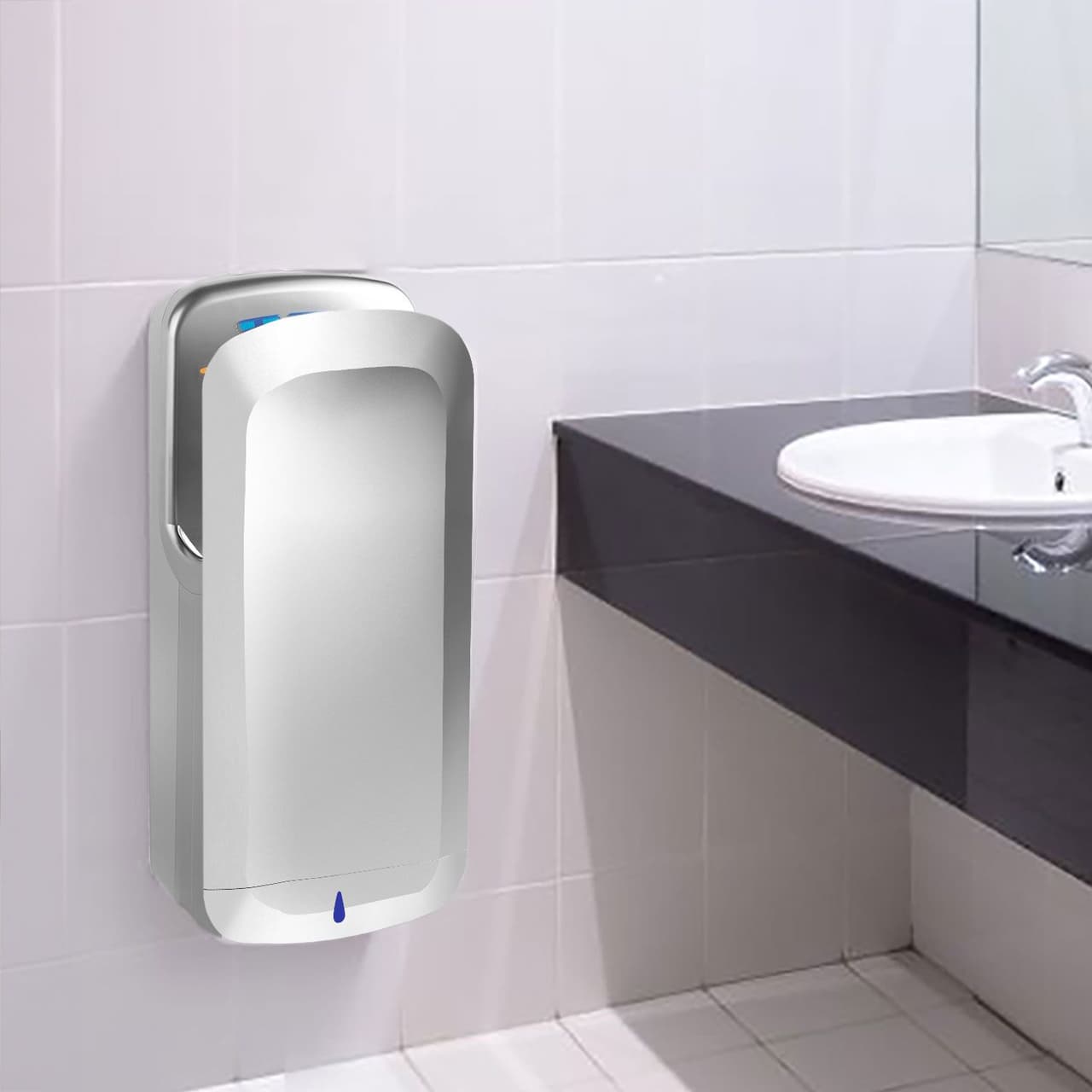 (2 pieces) Hand dryer with filter - stainless steel