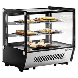 Tabletop refrigerated display case - 120 liters - 700mm - square - with 2 shelves