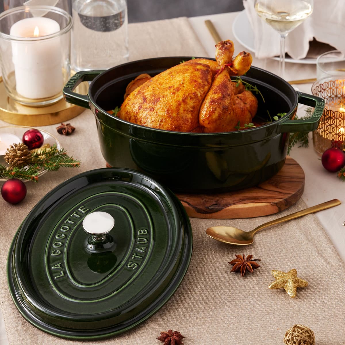 STAUB | LA COCOTTE - kokotka - Ø 230 mm - litina - bazalkově zelená