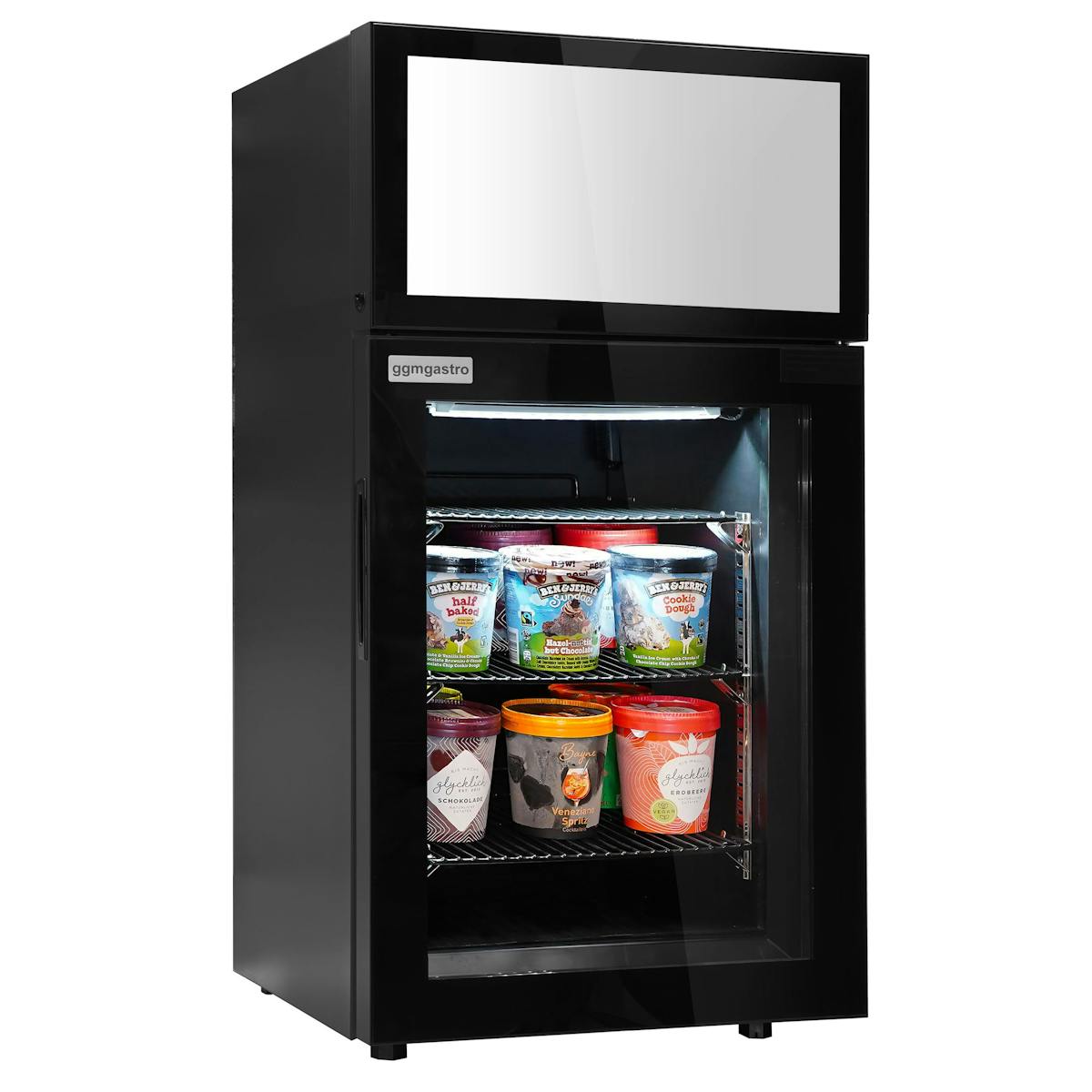 Minibar Freezer - 460mm - 1 Glass Door & Illuminated Advertising Display	