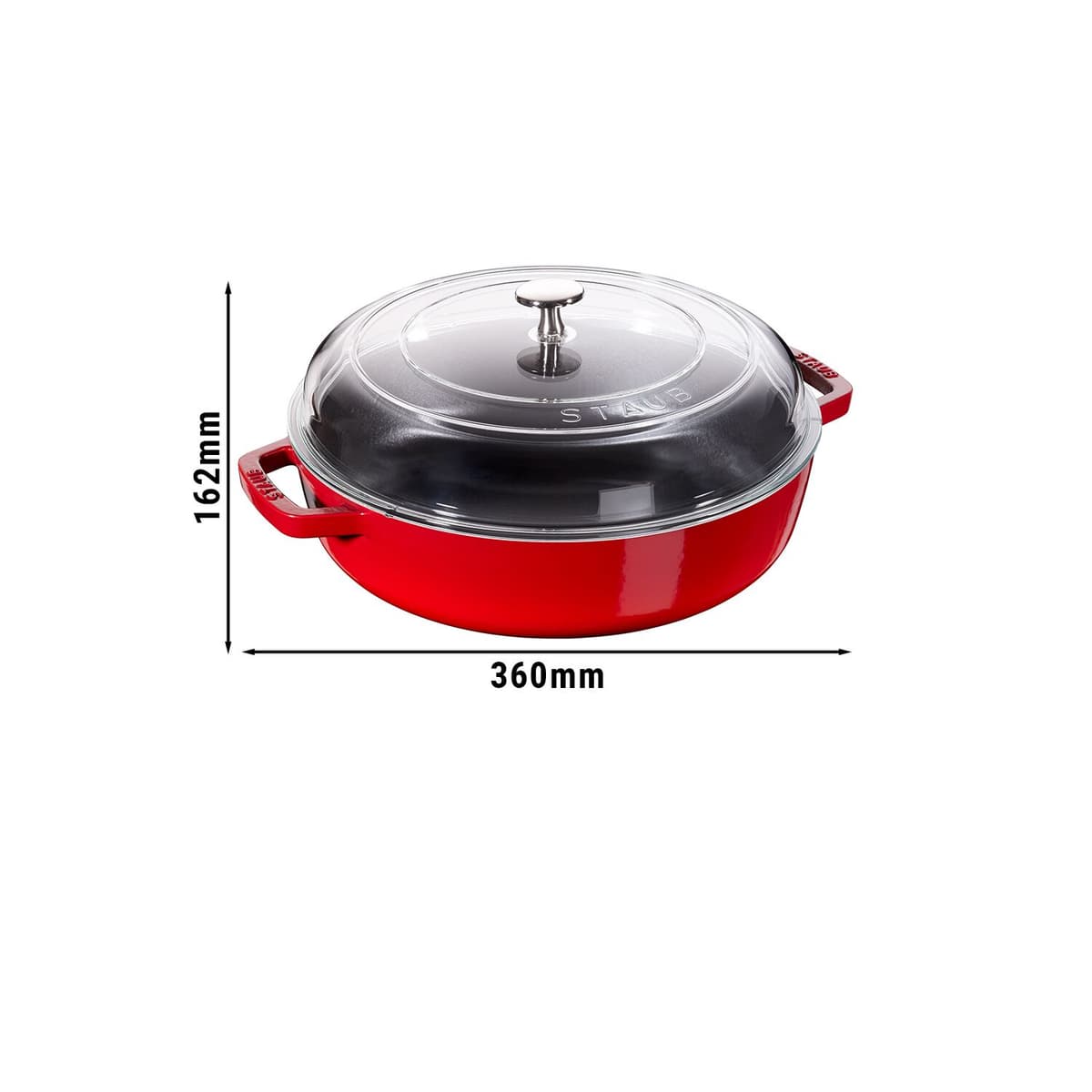 STAUB | BRAISERS - Pečicí hrnec se skleněnou poklicí - 280mm - litina - třešňově červený