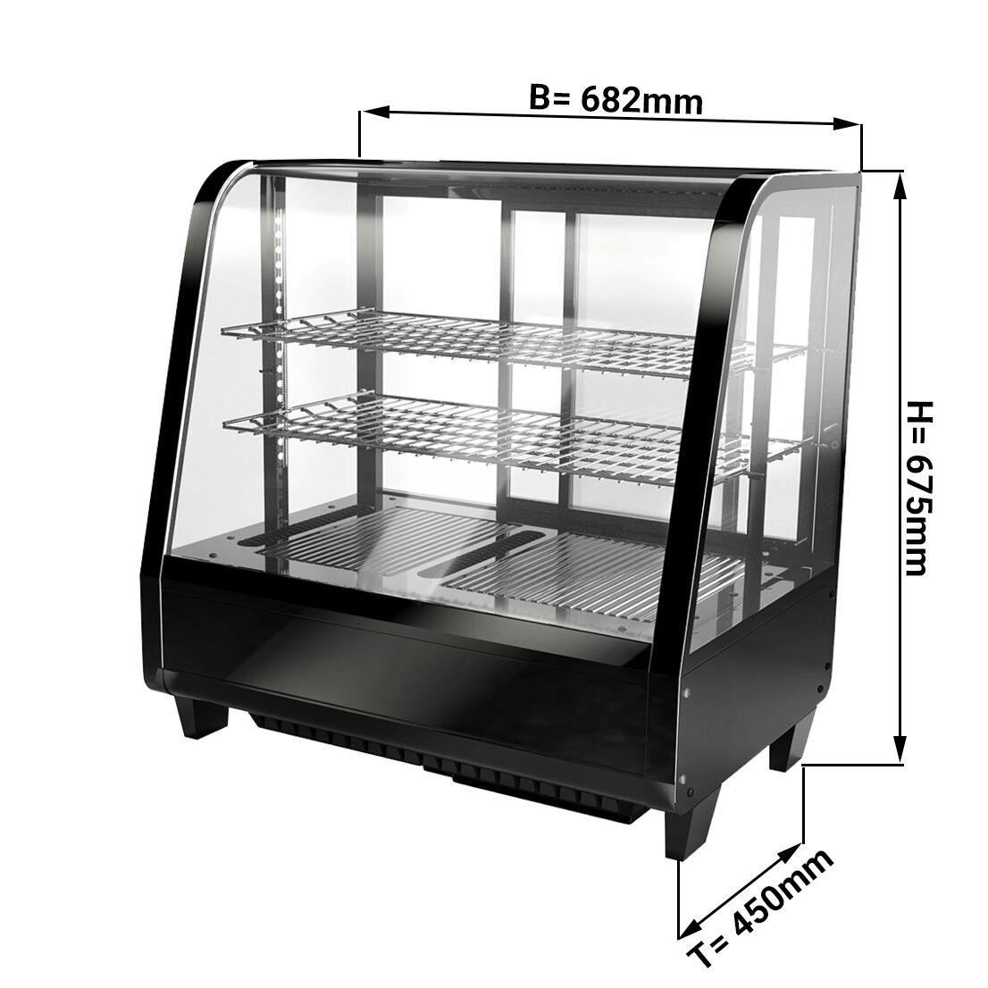 Stolní chladicí vitrína - 100L - černá