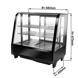 Tisch-Kühlvitrine - 100 Liter - 680mm - rund - mit 2 Ablagen