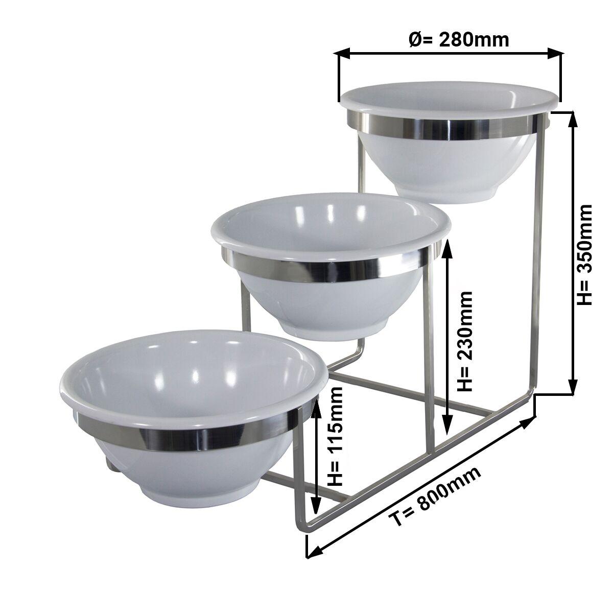 Etagerie / Buffet stand - incl. 3 melamine bowls - round	