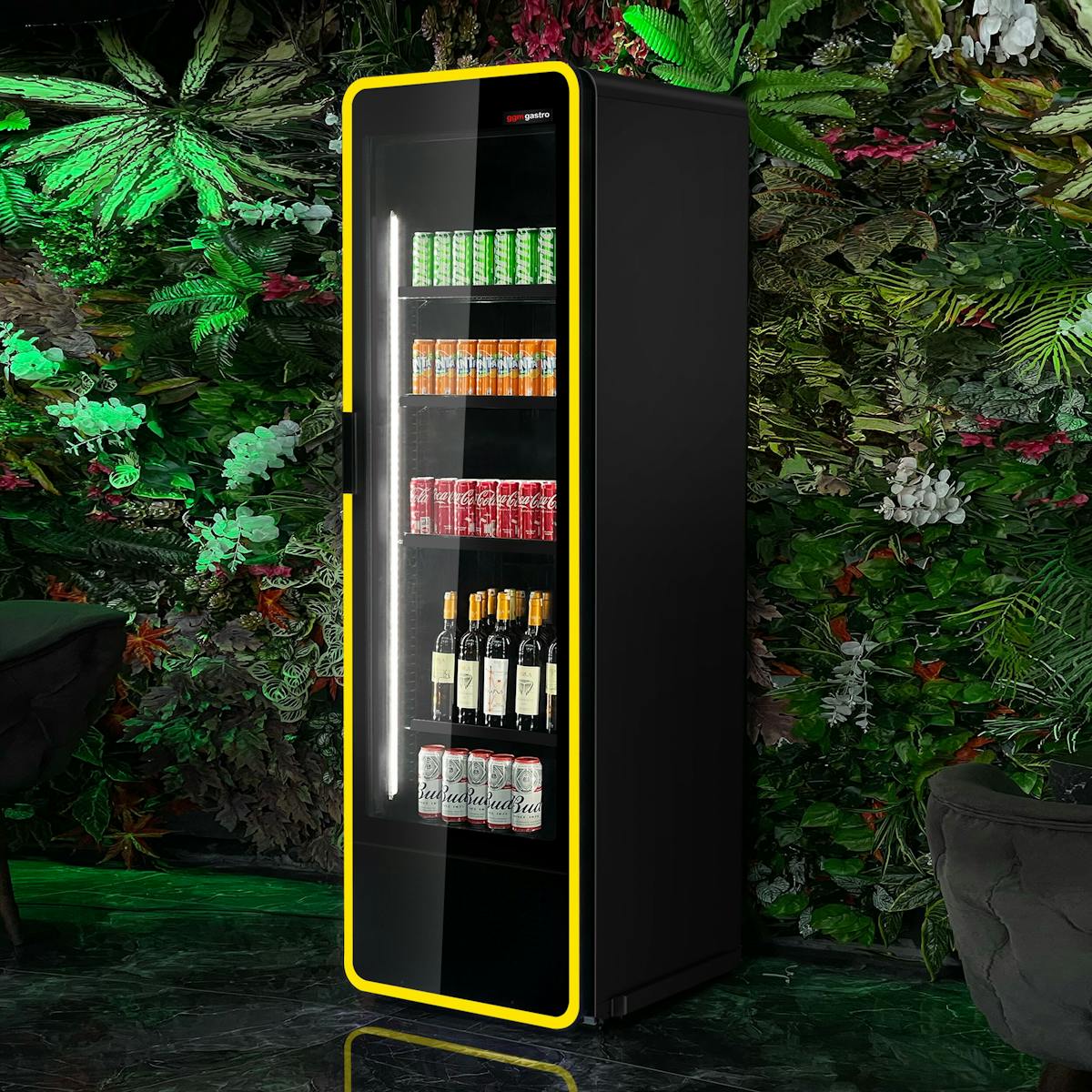 Lednice na nápoje - 550L - s barevným RGB LED osvětlením