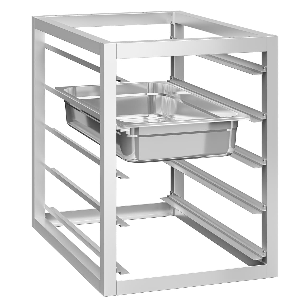 Podstavný modul s 5 policemi - 450x560mm - GN & EN - pro pracovní stoly ATK s hloubkou 600 mm