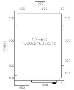 Mrazicí box - 1500x2100mm - 4,2 m³ - vč. lamel