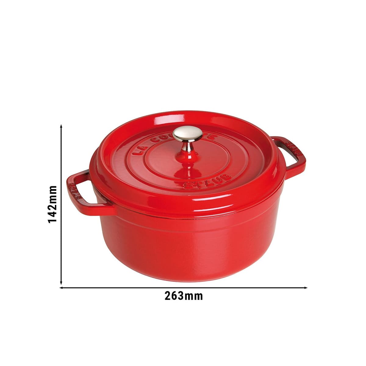 STAUB | LA COCOTTE - kokotka - Ø 200 mm - litina - třešňově červená