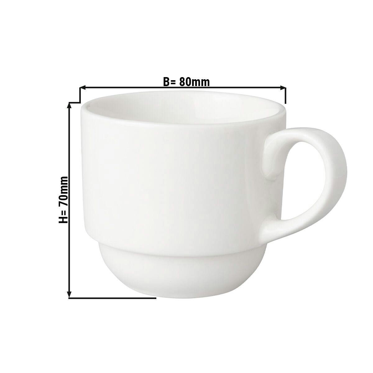 (6 pieces) BUDGETLINE - Coffee cup Mammoet - 20 cl - White