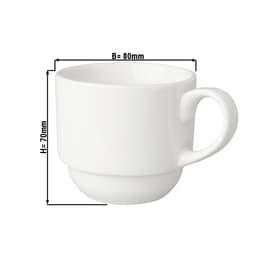 (12 pieces) BUDGETLINE - Coffee cup Mammoet - 20 cl - White