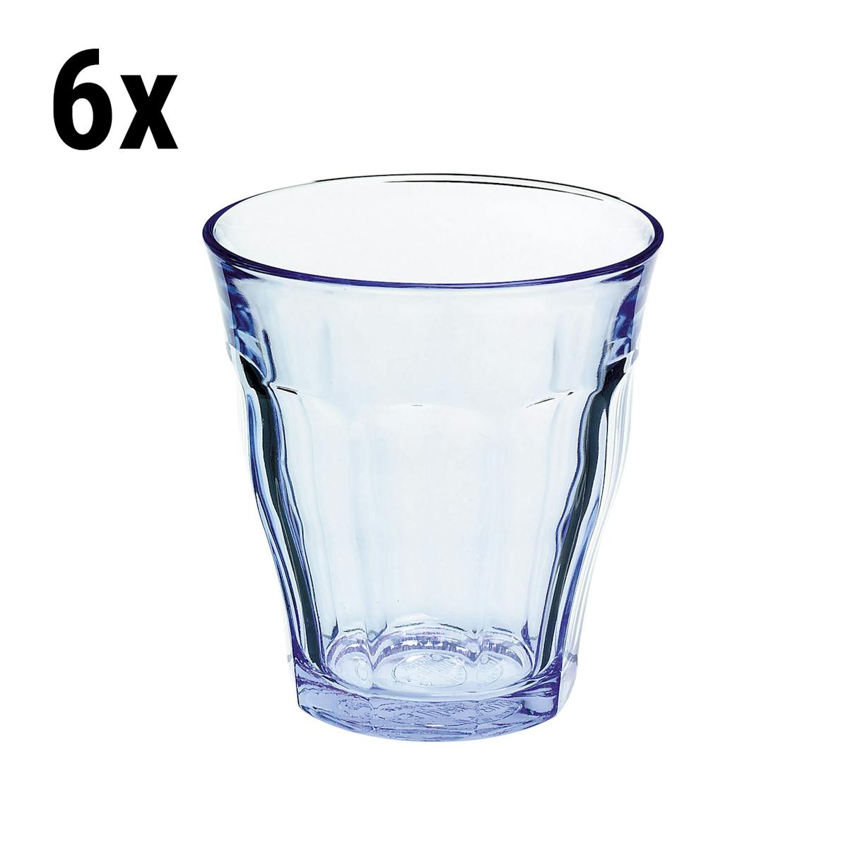 (6 Kusů) Duralex univerzální sklenice na pití - ISTANBUL - 310 ml - modrá-transparentní