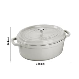 STAUB | LA COCOTTE - kokotka - oválná - 270 mm - litina - bílý lanýž