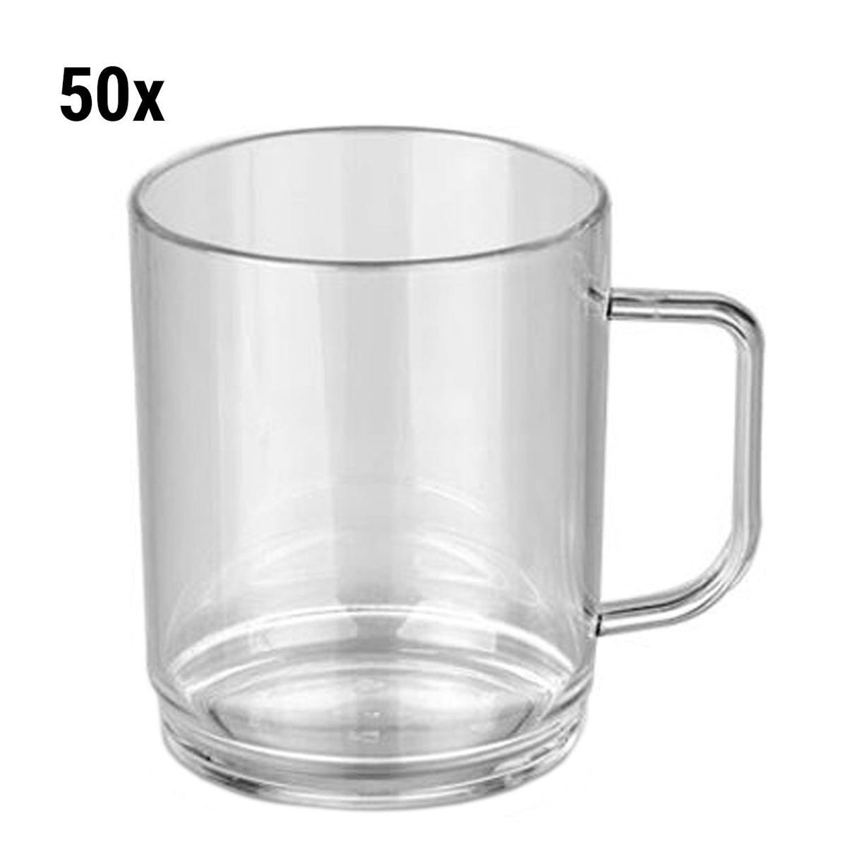 (50 Kusů) Polykarbonátový šálek na čaj/kávu, čirý - 250 ml