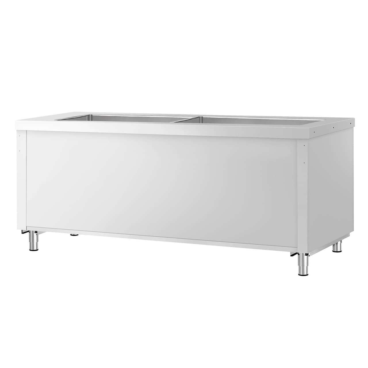 Bufetový pult KOPENHAGEN - 2310 mm - s Bain Marie - s LED osvětlením - pro 6x GN 1/1 - nerezová ocel