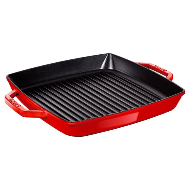 STAUB | GRILL PANS - Grilovací pánev - 280x280mm - litina - třešňově červená