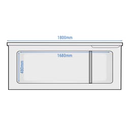 Deep freezer - 1800mm - 534 litres - stainless steel lid - incl. partition wall