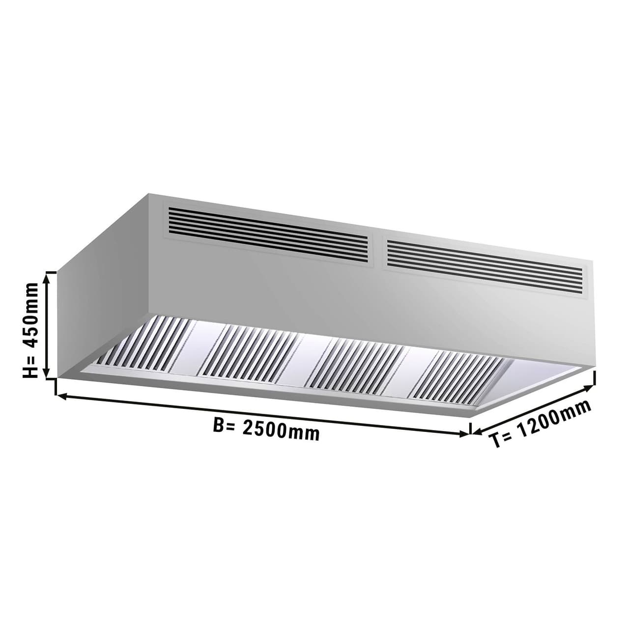 Indukční digestoř - 2,5 m - s filtrem a LED svítidlem