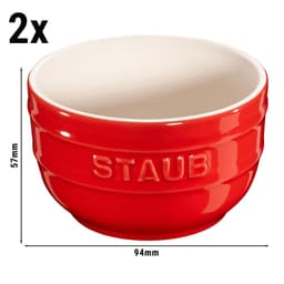 STAUB | CERAMIQUE - Sada mističek - 2dílná - keramika - třešňově červená