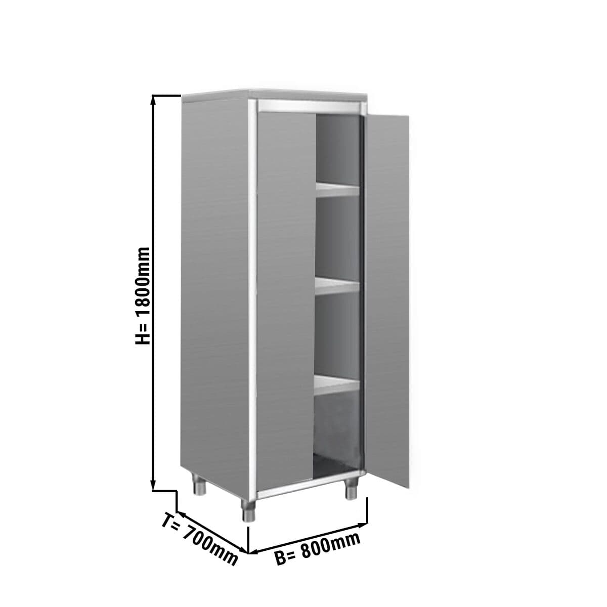 Geschirrschrank ECO - 800x700mm - 2 Flügeltüren - Höhe: 1800mm