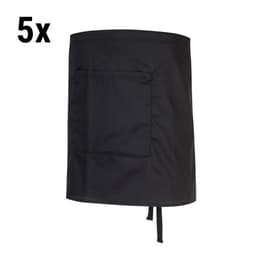 (5 pieces) Bar Apron - Black - Length: 38 cm