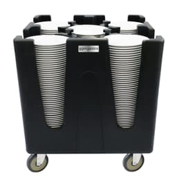 Plate dispenser on castors - with 4 adjustable dividers	