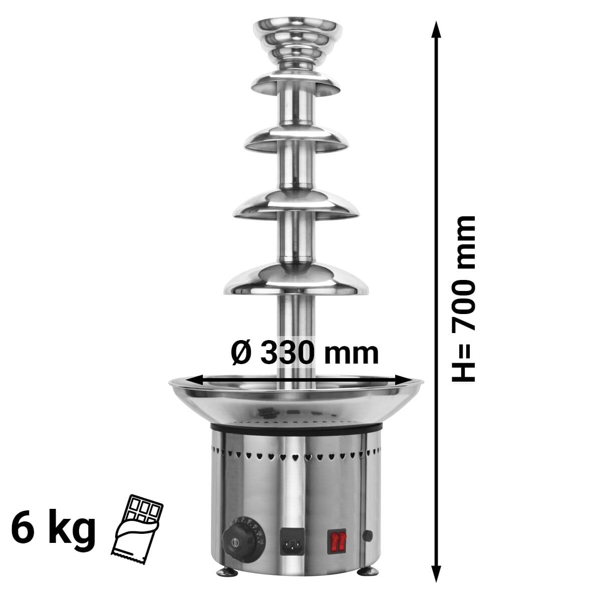 Schokoladenbrunnen - 5 Etagen- Höhe 70 cm