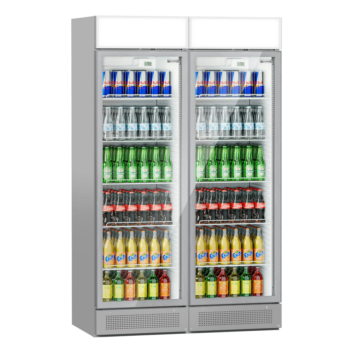 (2 units) Beverage refrigerator - 690 litres - frameless design - with advertising display