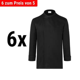 (6 pieces) Karlowsky Long Sleeve Throw Over Cooking Shirt - Black - Size: 3XL