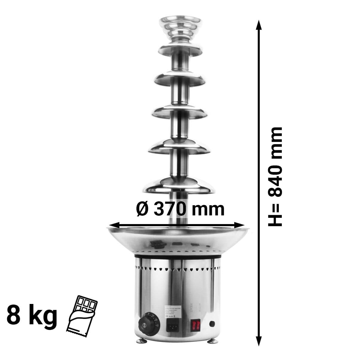 Fontána na čokoládu - 6 pater - výška 84 cm