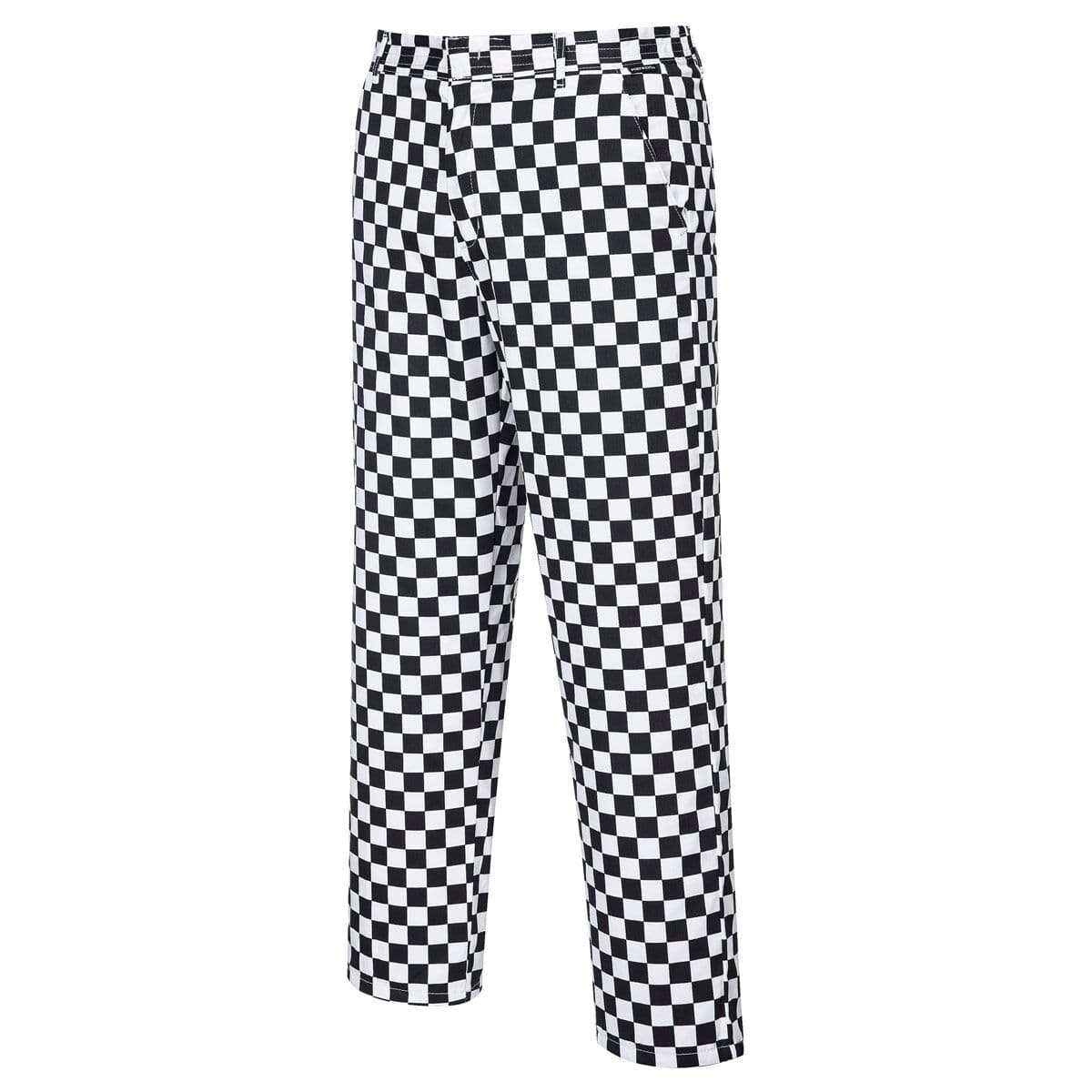 Unisex Chef's Trousers - Black / White - Size: S	