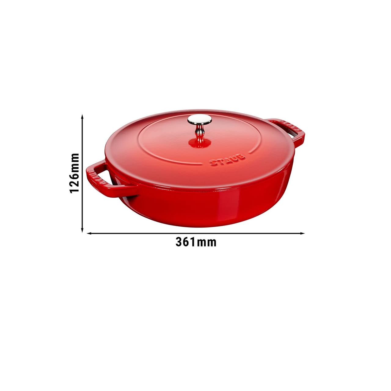 STAUB | BRAISERS - Pečicí hrnec s kapkovitou strukturou Chistera - 280 mm - litina - třešňově červený