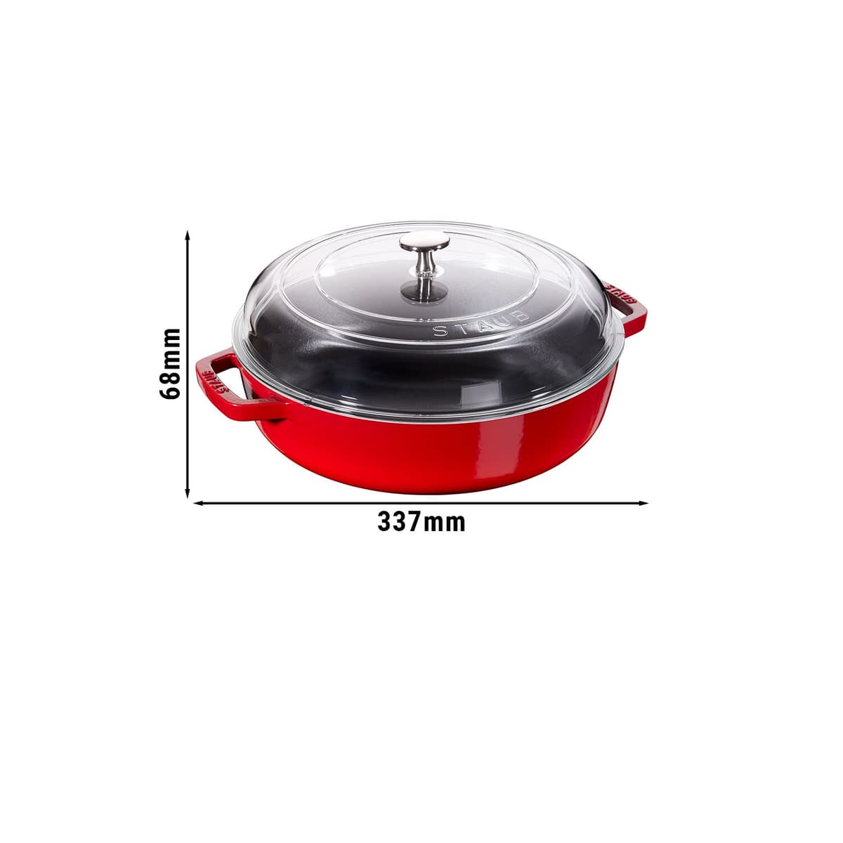 STAUB | BRAISERS - Pečicí hrnec se skleněnou poklicí - 240mm - litina - třešňově červený