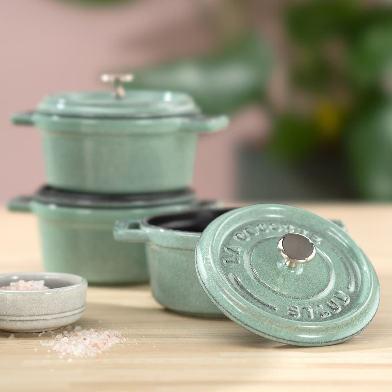 STAUB | LA COCOTTE - mini kokotka - Ø 100 mm - litina - šalvějově zelená