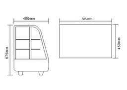 Tisch-Kühlvitrine - 100 Liter - 680mm - rund - mit 2 Ablagen