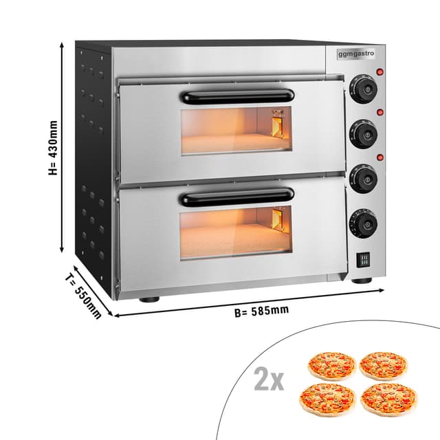 Elektro Mini Pizzaofen - 4+4x 20cm - Manuell