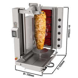 Electric kebab robot - 5 burners - max. 120 kg