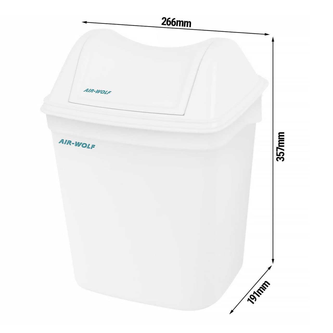 AIR-WOLF | Nádoba na hygienický odpad s krytem - 8L - ABS-plast - bílý