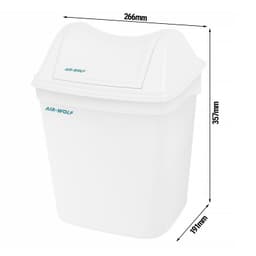 AIR-WOLF | Nádoba na hygienický odpad s krytem - 8L - ABS-plast - bílý