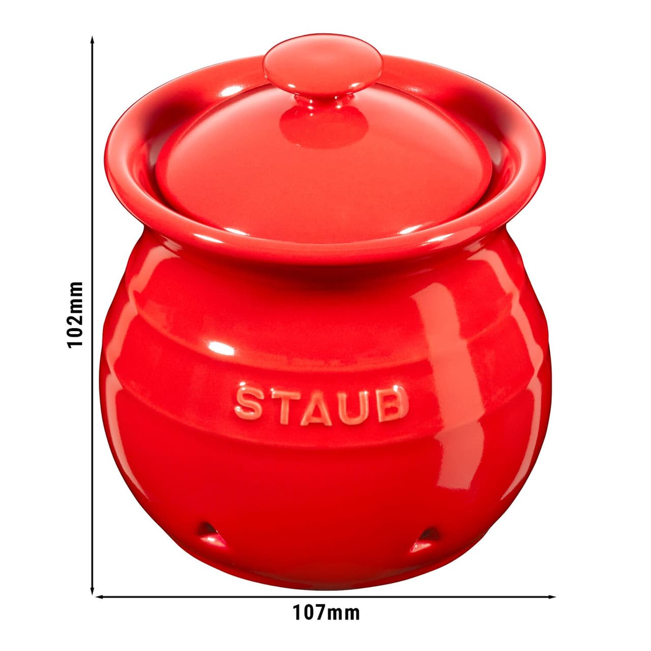 STAUB | CERAMIQUE - Nádoba na česnek - 0,5L - keramika - třešňově červená