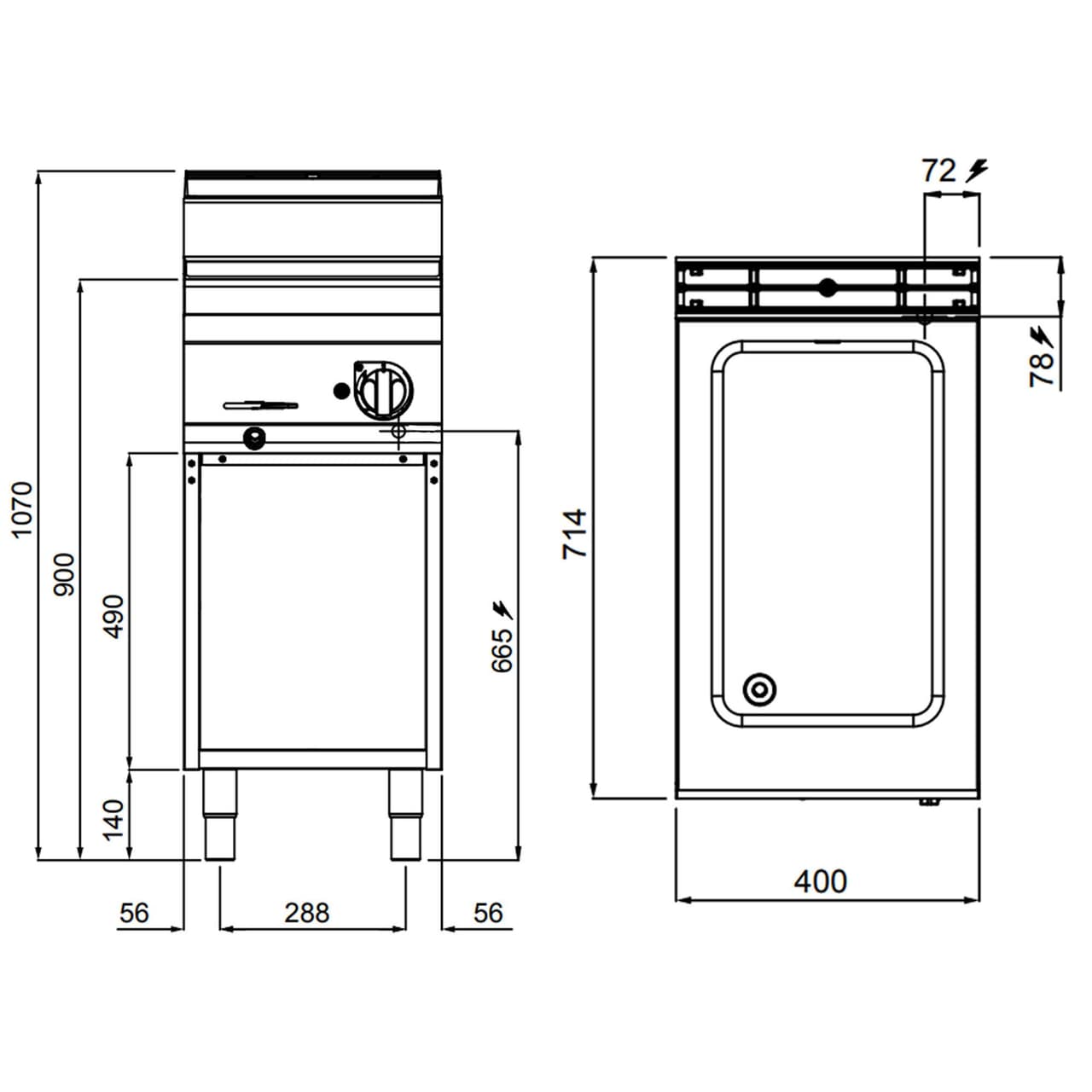 Elektrická Bain-Marie - 1,2 kW - 1x GN 1/1