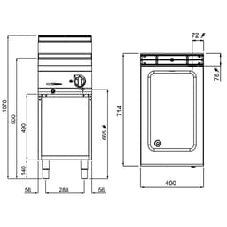 Elektrická Bain-Marie - 1,2 kW - 1x GN 1/1