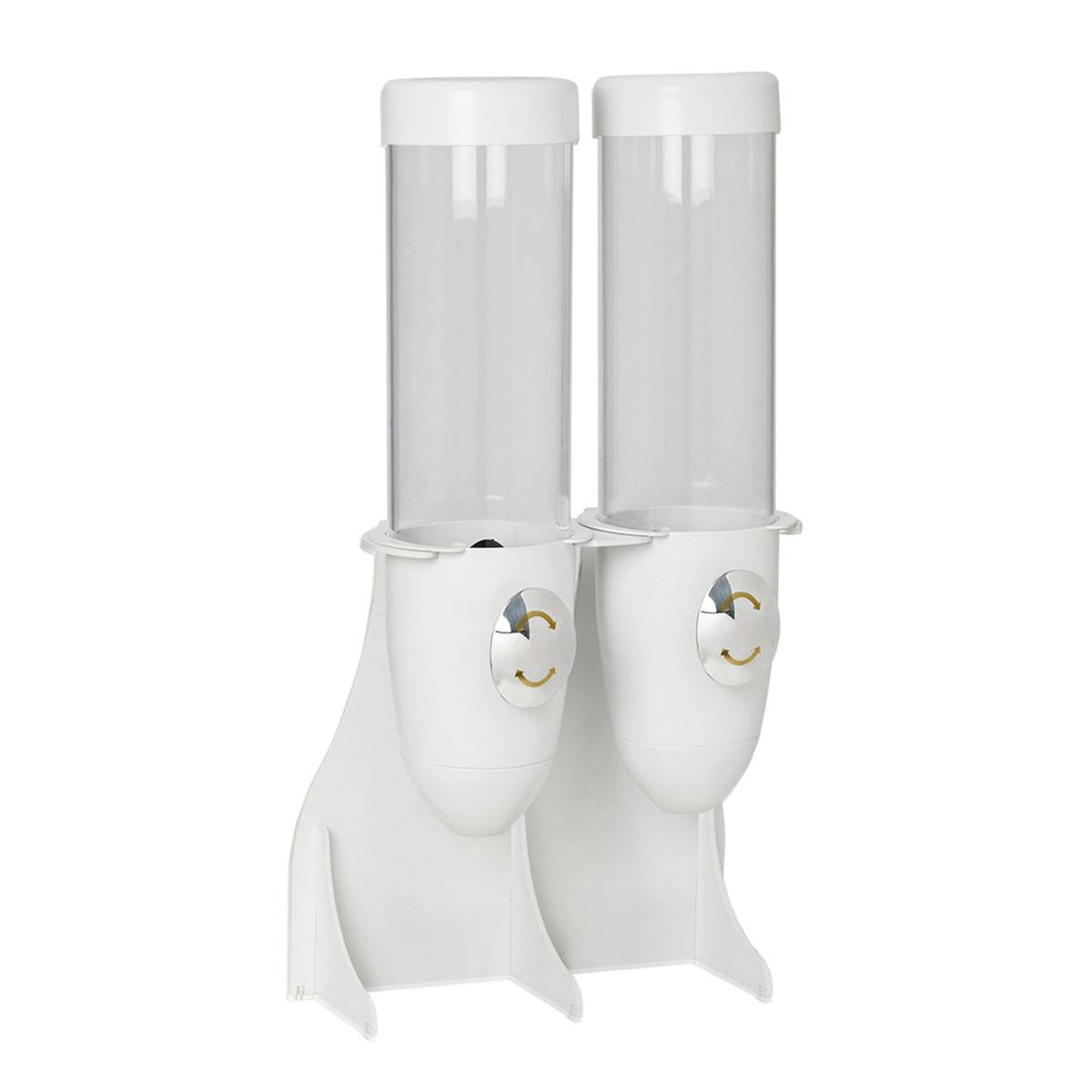 Muesli & cornflakes dispenser - double- Ø 115mm - white- revolving dispenser